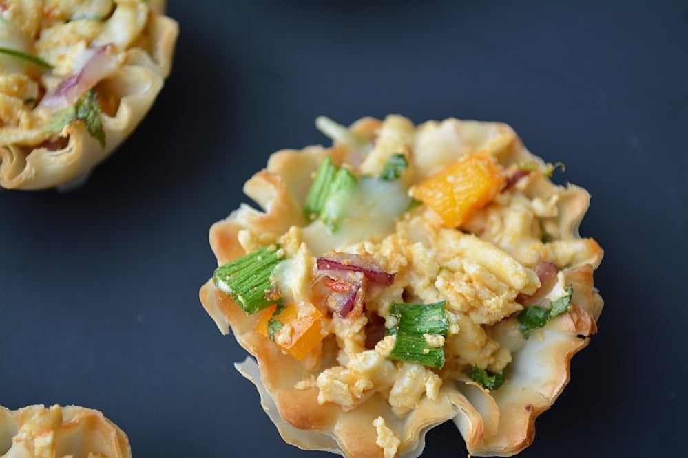 Spicy Paneer filled mini bowls