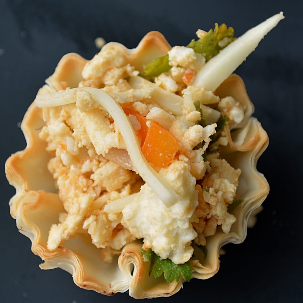 Spicy Paneer filled mini bowls