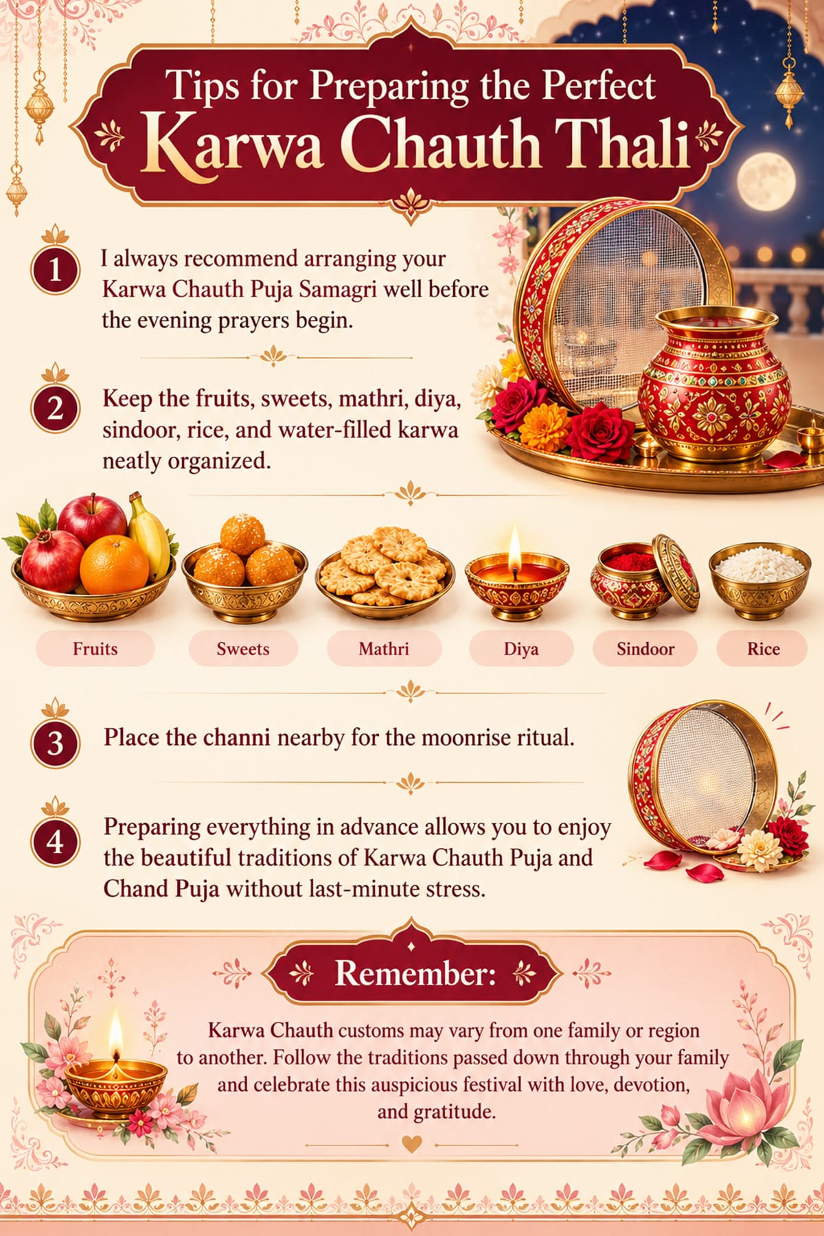 What should I put on my Karwa Chauth Thali