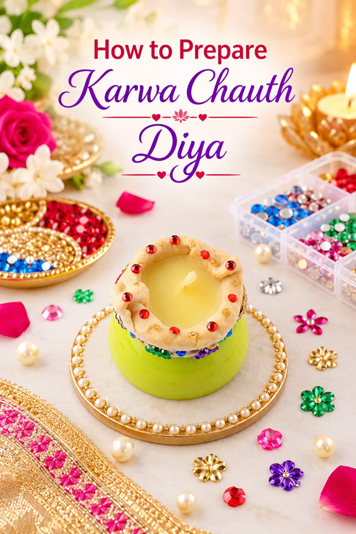 Learn how to make a traditional Karwa Chauth diya at home