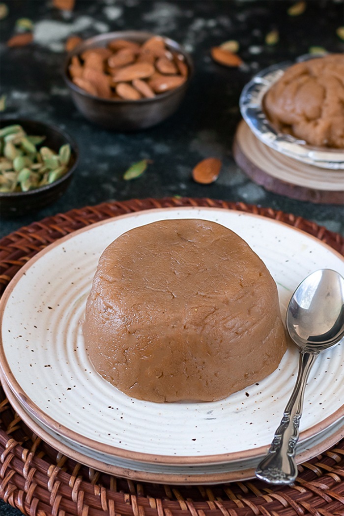 Wheat Halwa- Kada Prasad on a plate