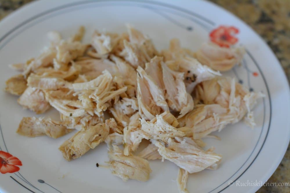 Chicken shreds for chicen noodle soup
