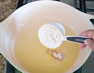 Add ghee and flour