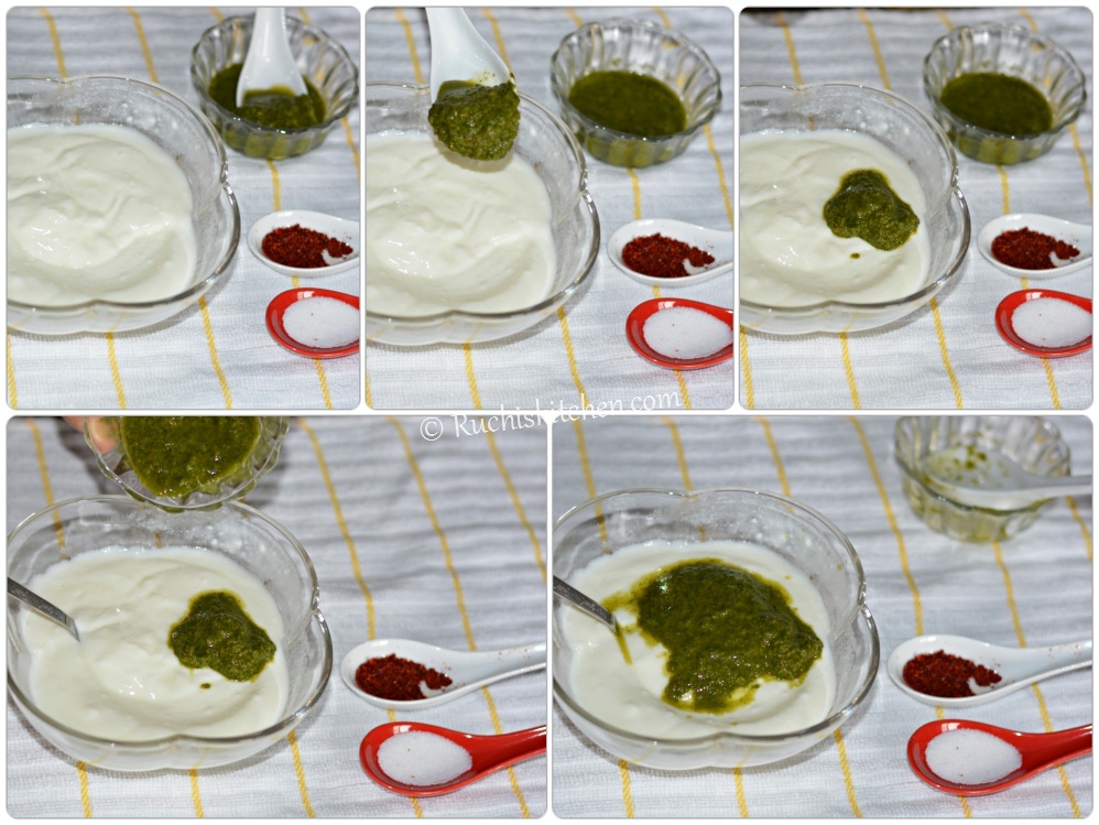 Mint chutney raita