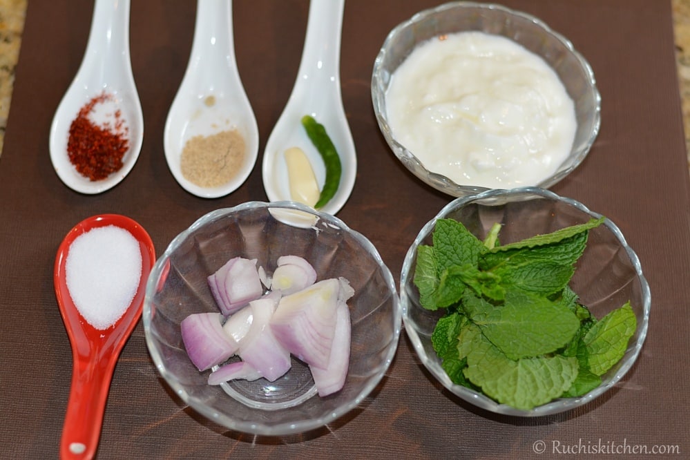 Tandoori chutney ingredients