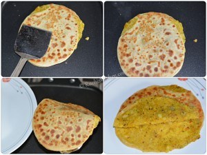 Aloo paratha cooked