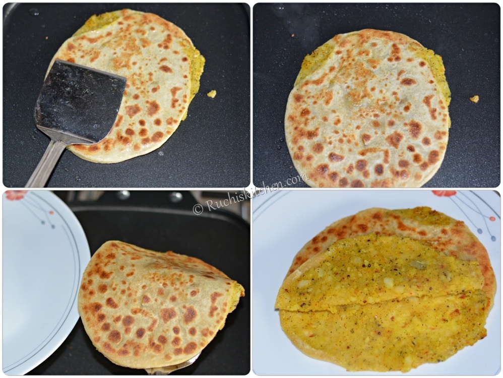 Aloo paratha cooked