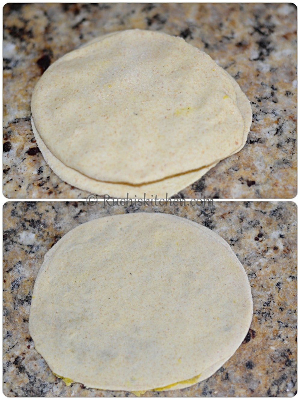Aloo paratha rolled up