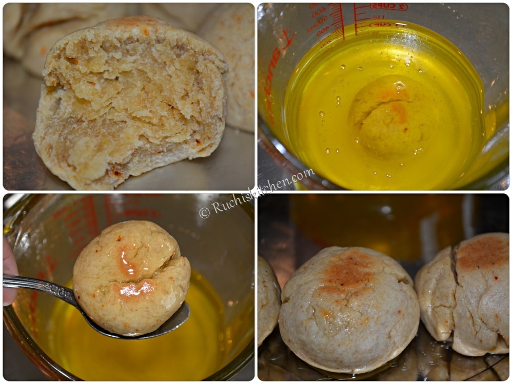 Bati dipped in ghee