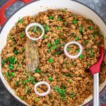 Cooked chicken keema