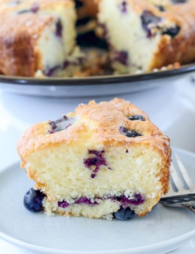Blueberry cake on a plate