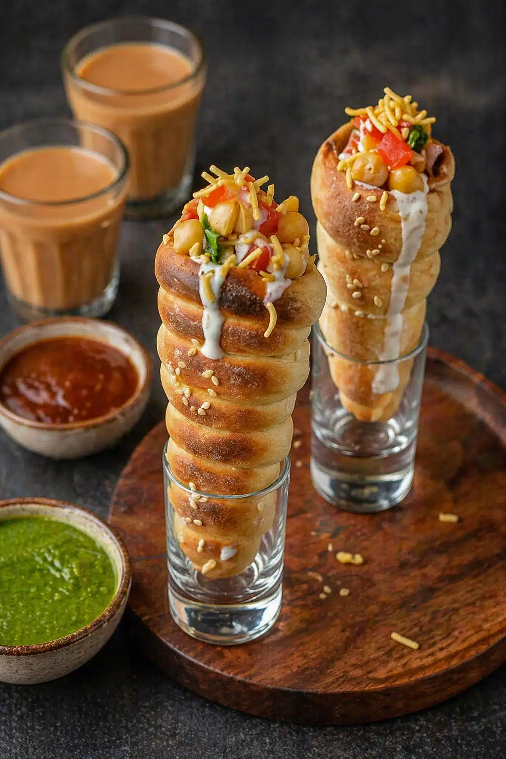 Party-style Indian Street food served in crispy edible cones