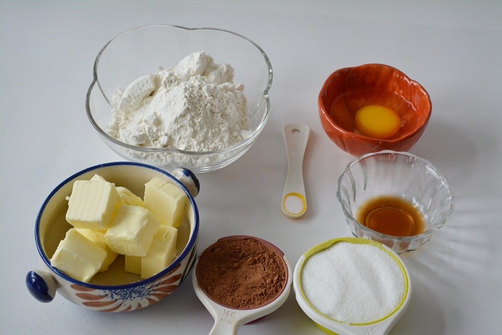 Pinwheel cookies - cocoa ingredients