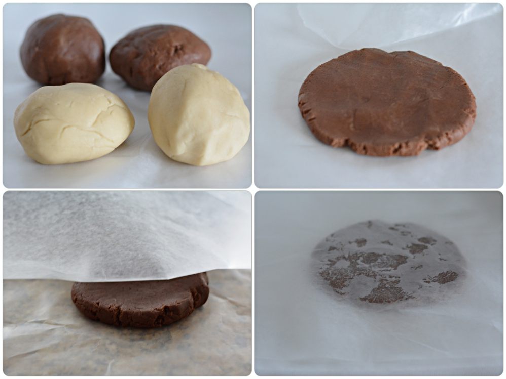 Pinwheel cookies - rolling cocoa dough