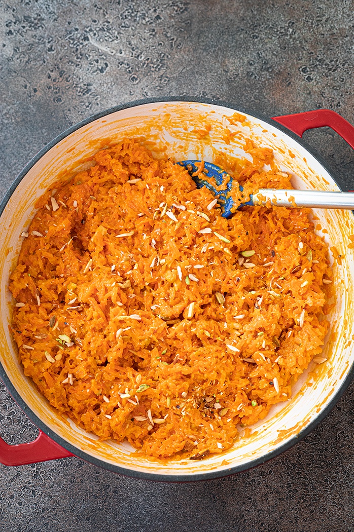 Cooked gajar ka halwa