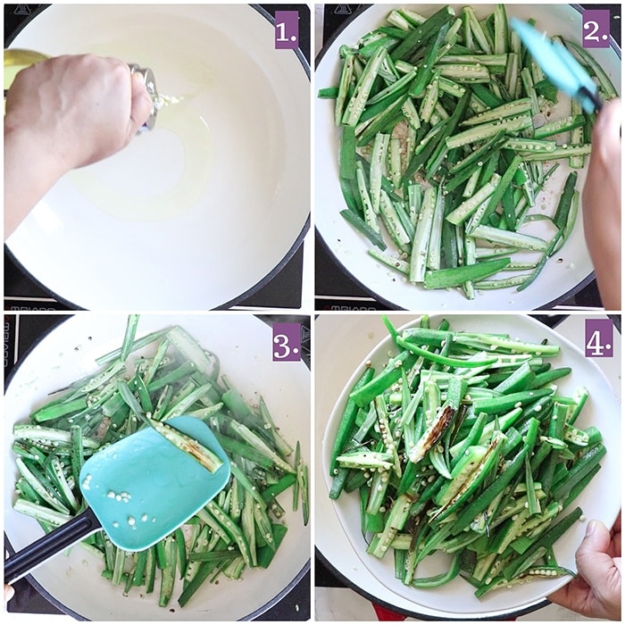 Cook Bhindi in oil