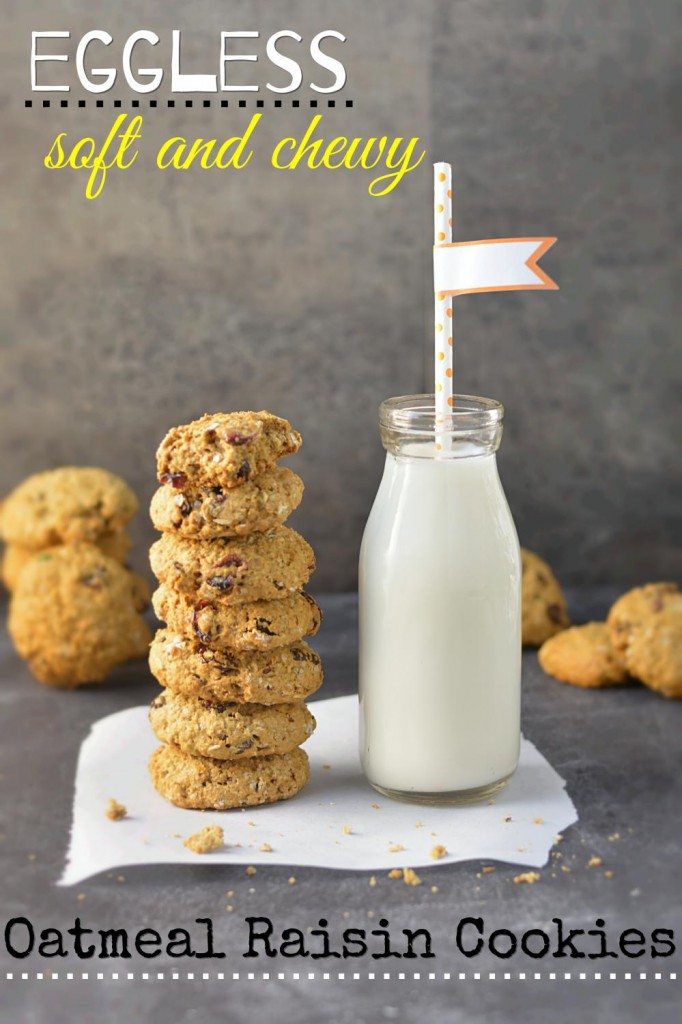 Eggless Oatmeal Raisin Cookies
