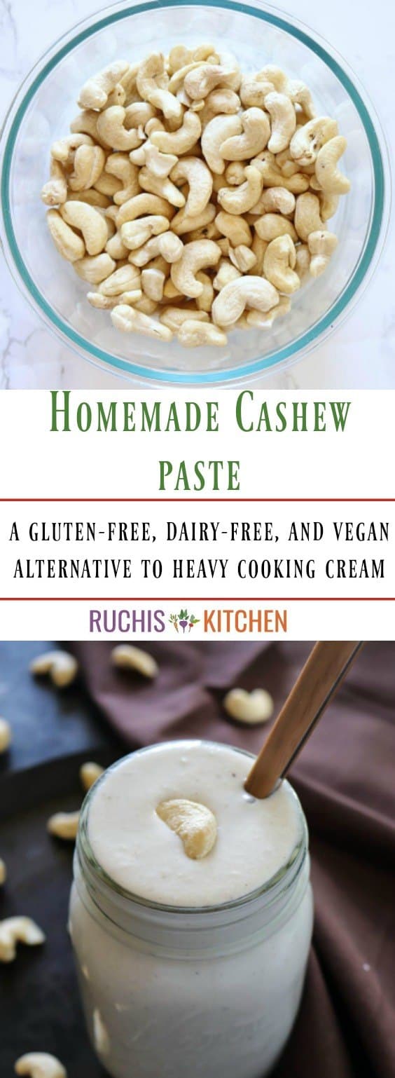 How to make Cashew Paste (Vegan Cashew Cream) Ruchiskitchen