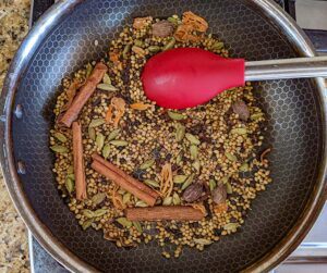 Dry roast whole spices