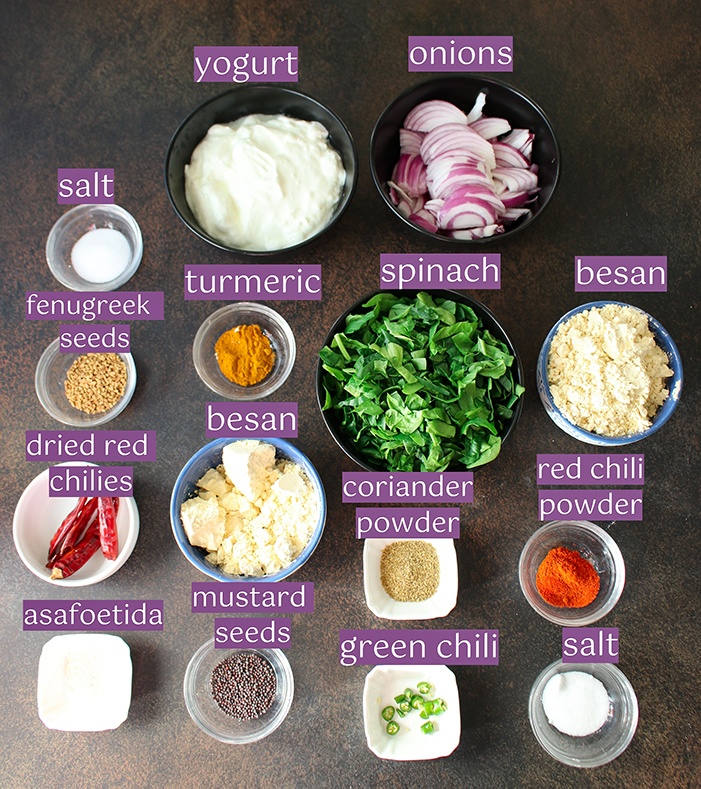 Ingredients for Kadhi Pakoda