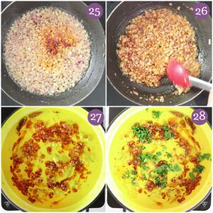 Add tarka to Kadhi pakoda