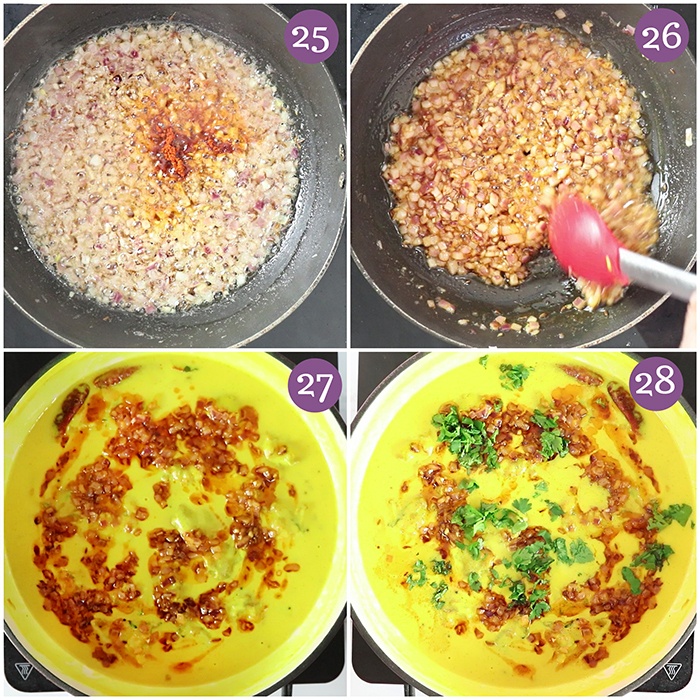 Add tarka to Kadhi pakoda