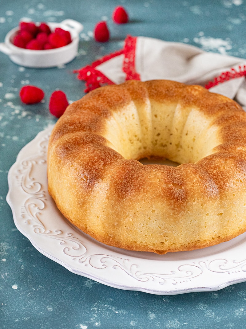 Freshly baked pound cake