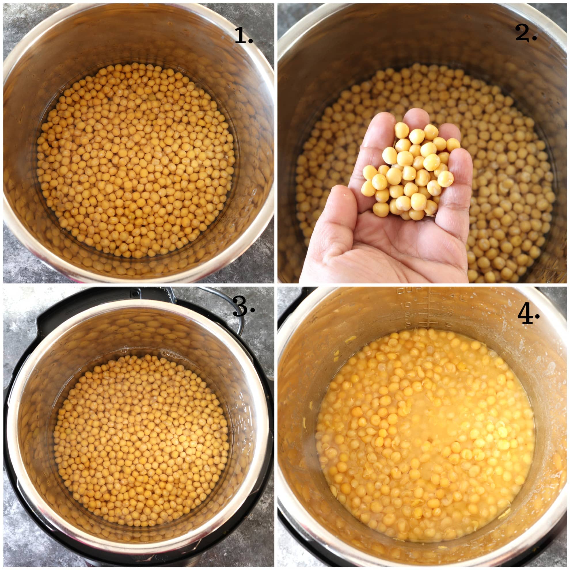 Soaking and boiling matar in Instant Pot