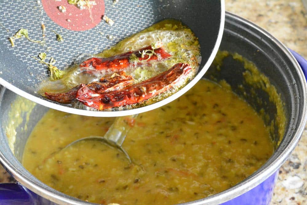 Tadka for Panchmel Lentils