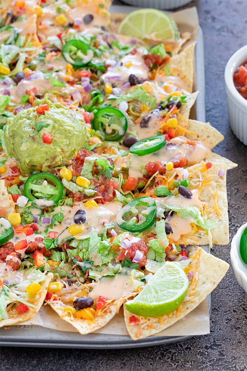 Sheet pan vegetarian nachos