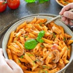 Penne pasta in marinara sauce