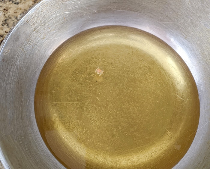 Drop a pea size batter