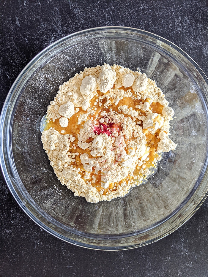 Combine besan and dry ingredients