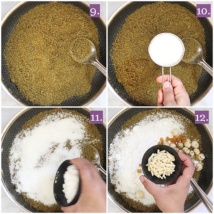 Add sugar to panjiri