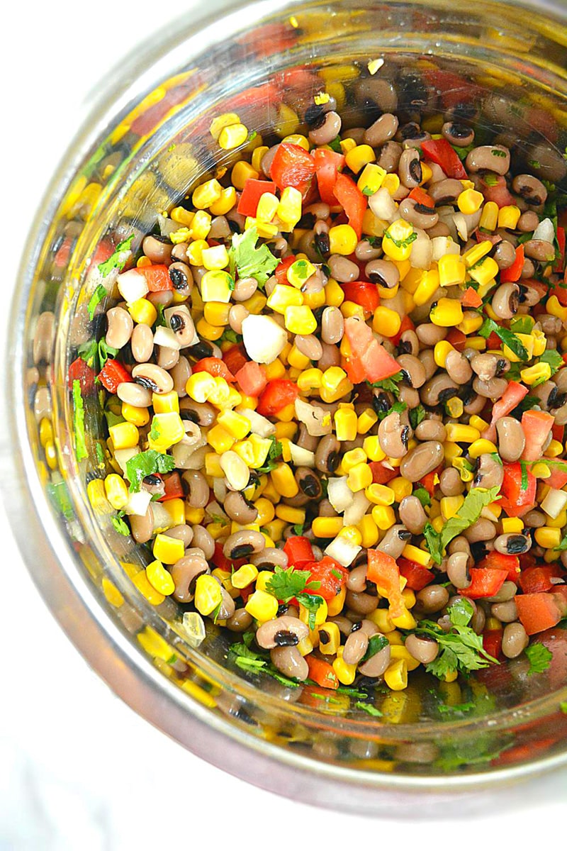 Black eyed peas salsa in a bowl