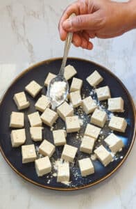 Dust tofu with cornstarch