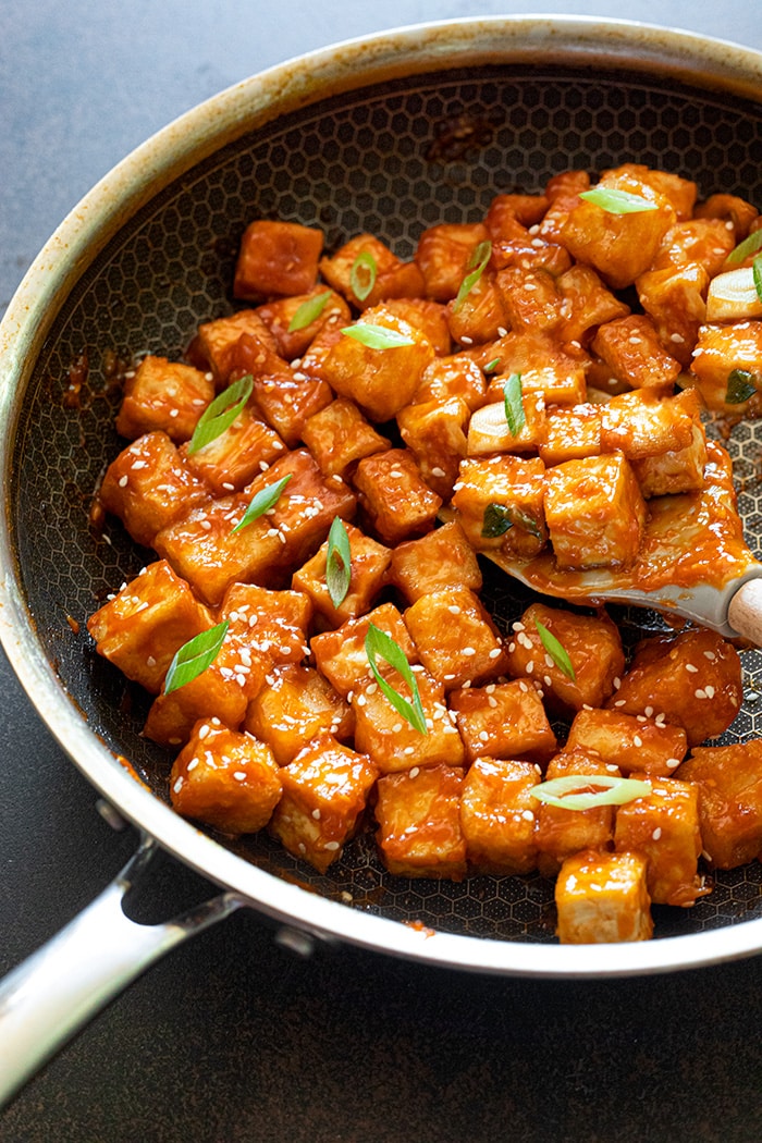 Tofu in the pan