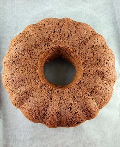 Freshly baked chocolate cake