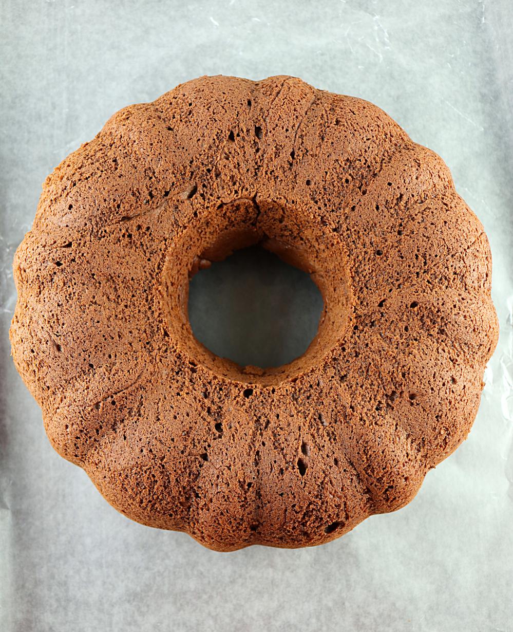 Freshly baked chocolate cake