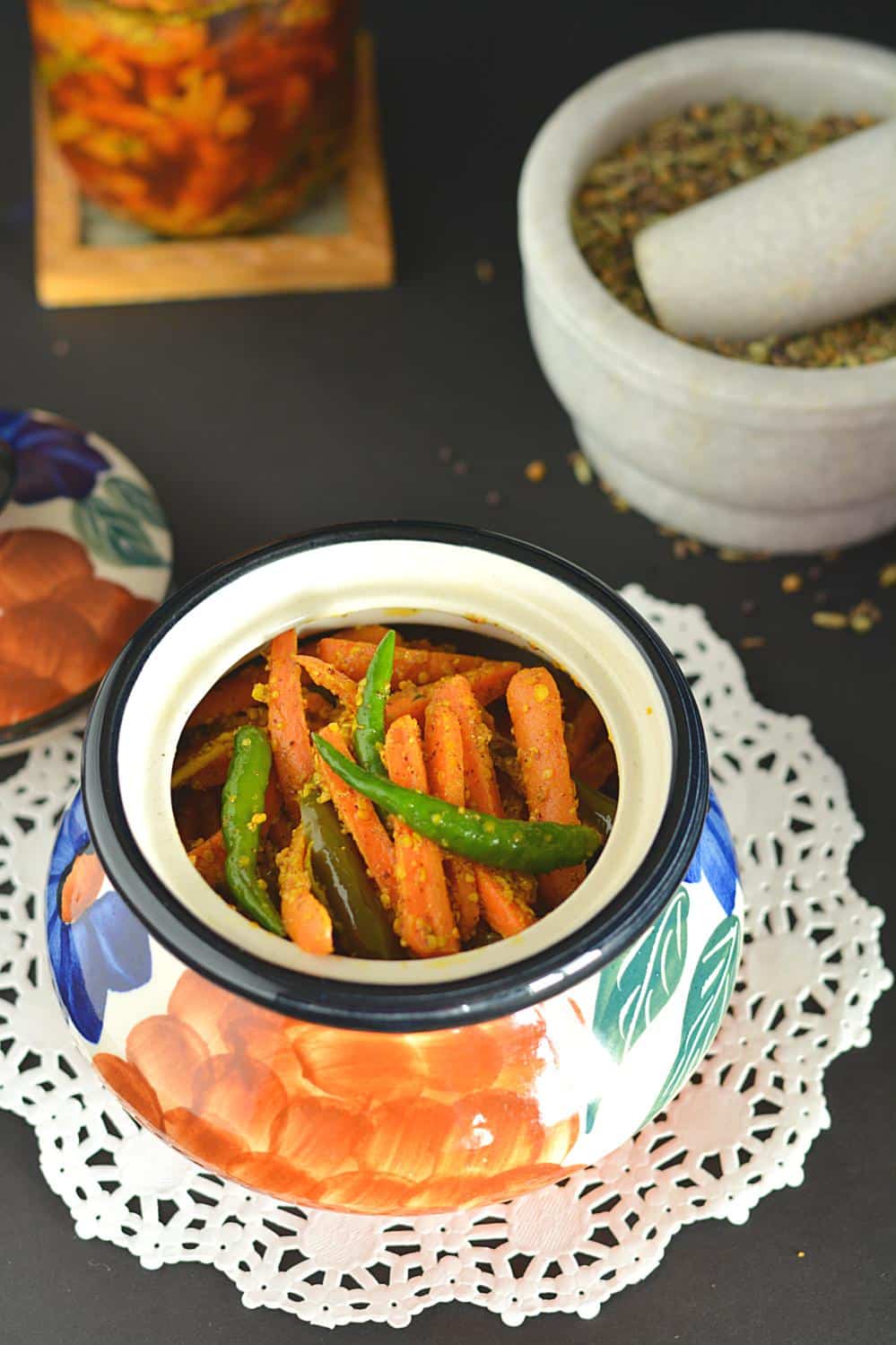 Instant Carrot Chili Pickle - Ruchiskitchen