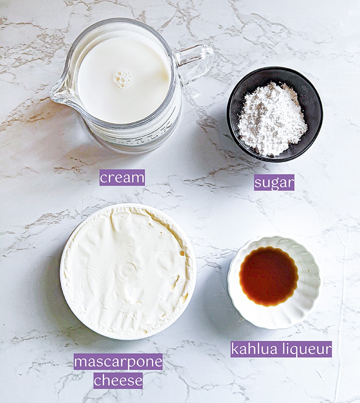 Iced tiramisu latte Ingredient list