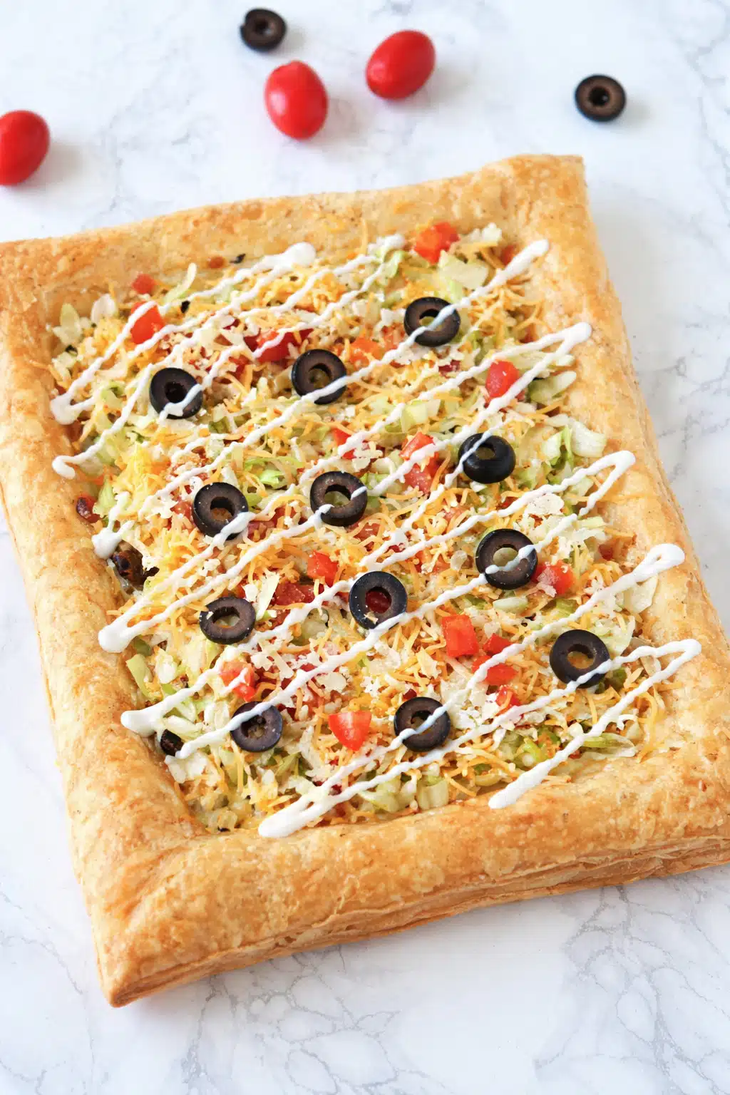 Homemade easy taco pizza appetizer