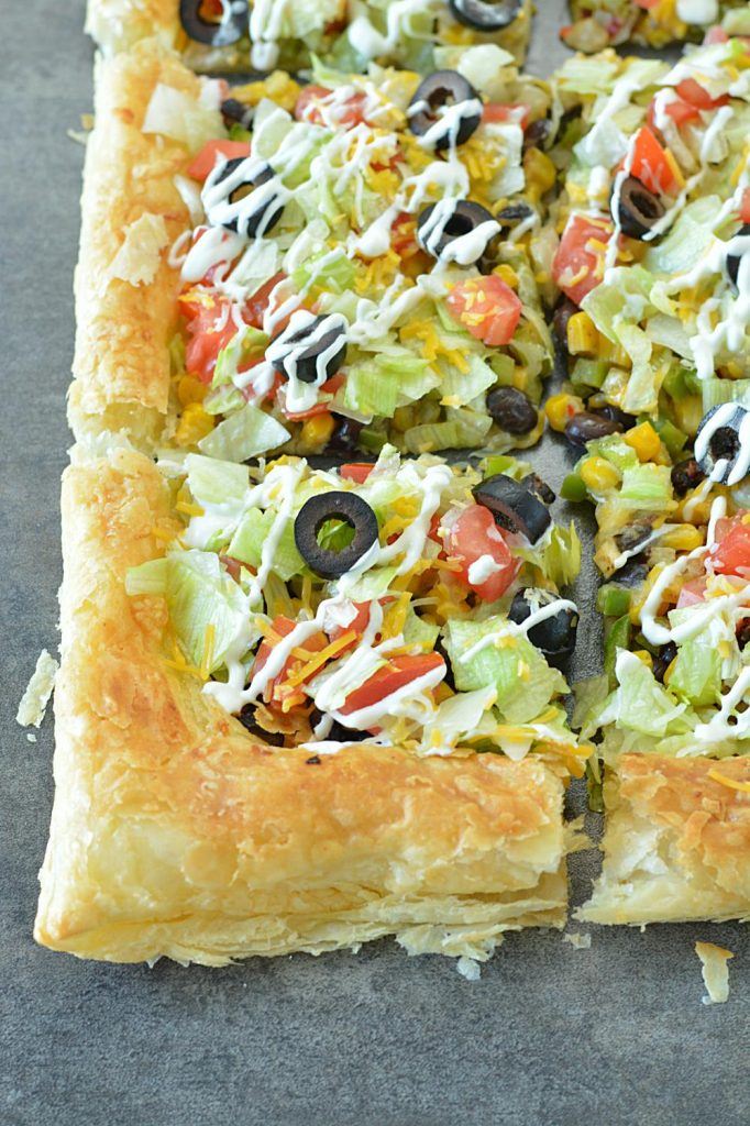 Easy Puff Pastry Taco Pizza, Vegetarian Puff Pastry Taco Pizza