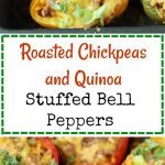 Roasted Chickpeas and Quinoa Stuffed Bell Peppers