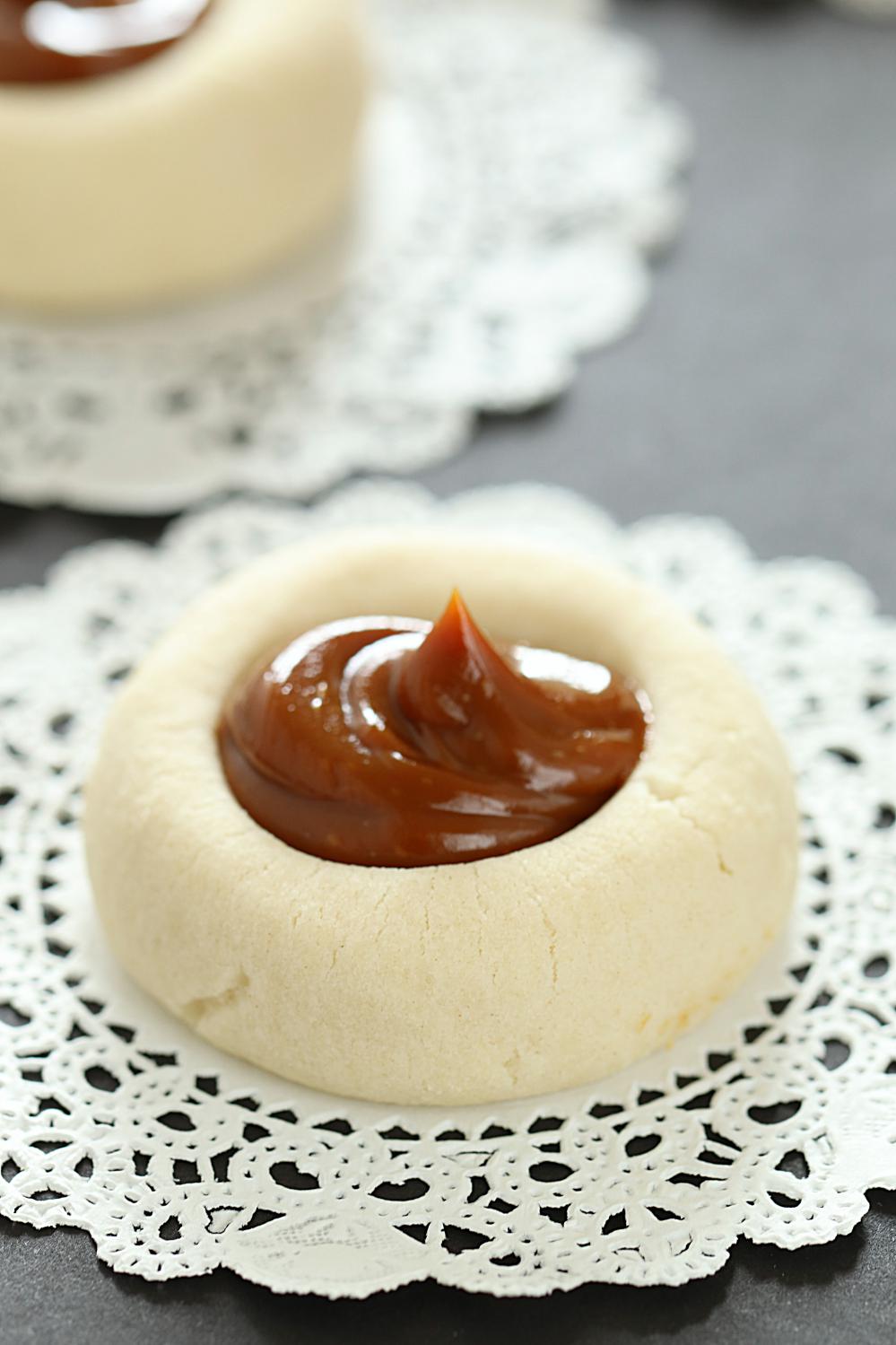 Dulce De Leche Thumbprint Cookies, Egg free thumprint cookies