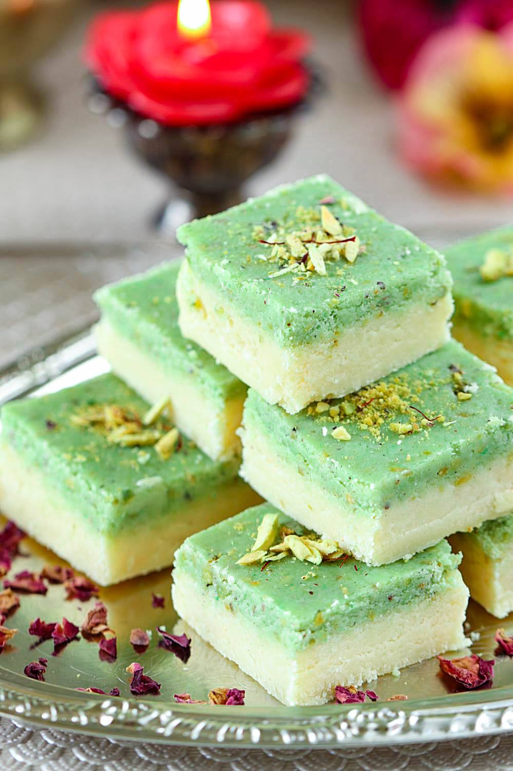 Pista Burfi Recipe - Ruchiskitchen