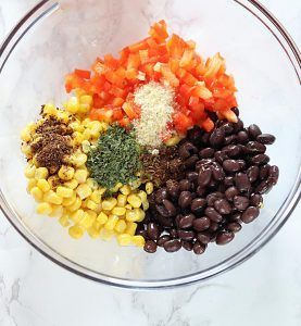 Ingredients required to make Black bean corn salsa Ritz bites
