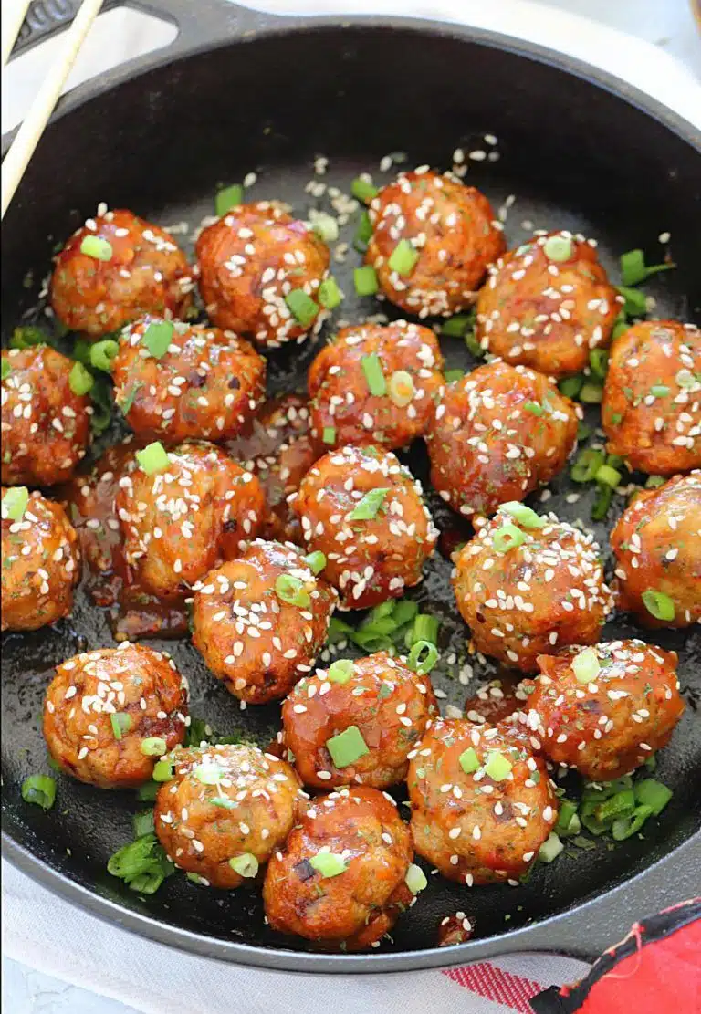 Baked Teriyaki Chicken Meatballs - Ruchiskitchen