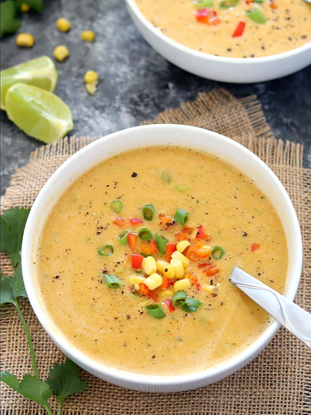 Veggie Mexican corn soup, step by step creamy Mexican Street Corn Soup
