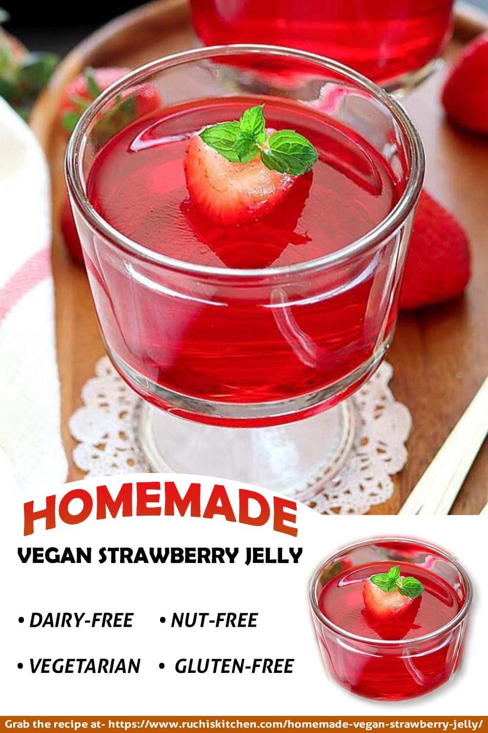 Homemade Vegan Strawberry Jelly (without gelatin) Ruchiskitchen